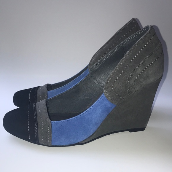 Chocolat Blu Women's Wedges in Black, Gray, and Blue - Picture 1 of 8